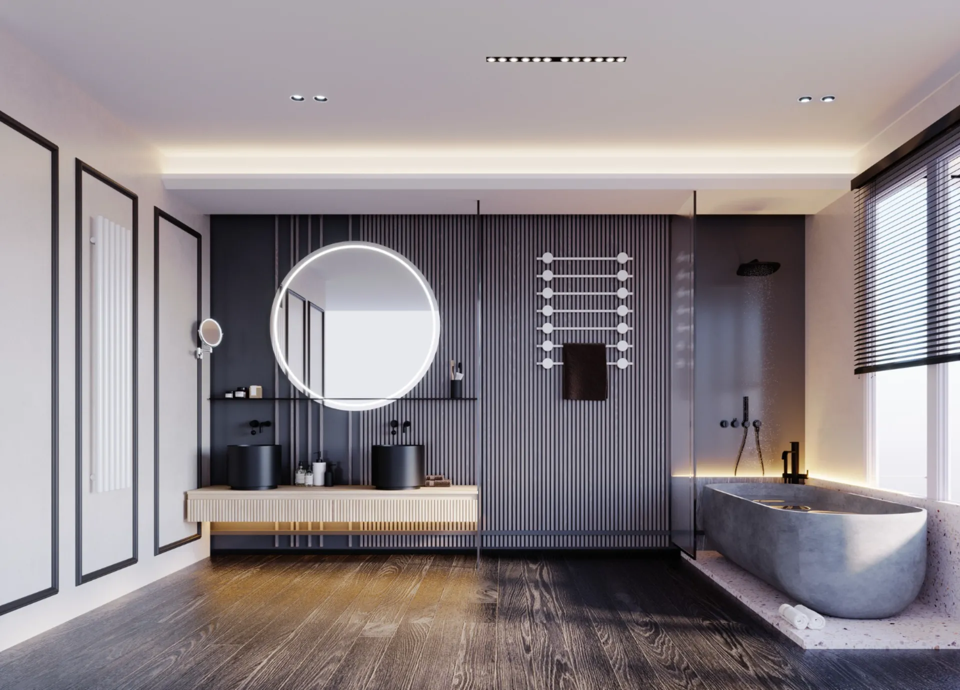Modern bathroom interior in Ontario showcasing high quality craftsmanship as part of home additions and renovation services by Legacy Prime Construction